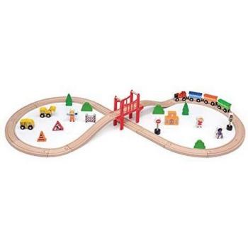VIGA-50266 Wooden Train Set, Multicolor