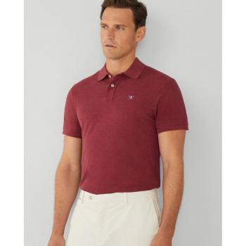 Polo Slim Fit granate de Hackett con logo bordado y manga corta