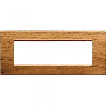 Bticino Placa Cuadrada Livinglight Nogal 7 Módulos LNA4807LNC