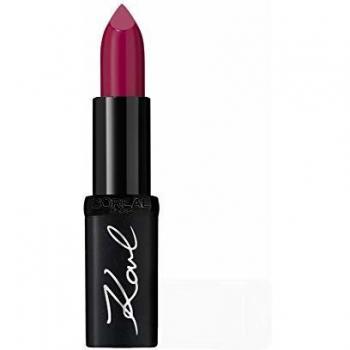 Barra Labial L'Oréal Paris Karl Lagerfeld 03 Ironik - Color Riche, Elegante Tono Beeren, Edición Limitada, 4.3g