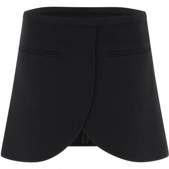 Courregès Women's Ellipse Twill Skirt in Black, Size 36