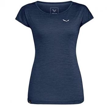 Salewa Camiseta de Manga Corta Puez Melange Dryton Femenina Azul Oscuro M