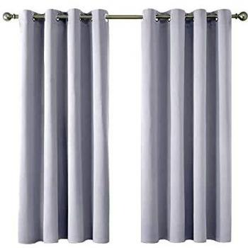 Amazon brand z umi cortinas salon opacas dormitorio modernos para ventana dormitorio con ojales 117x138cm gris blanco