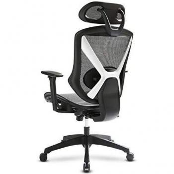 Intimate WM Heart Silla Oficina Ergonomica de Malla, Silla Escritorio Que Aguante Peso Alta, Basculante,con Reposacabezas y Altura Ajustable, Negro