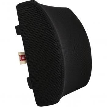 LoveHome Cojin Lumbar Respaldo Lumbar Para Silla Oficina Coche Almohada Ergonomico Apoyo Cojín Con Cubierta De Malla -Negro
