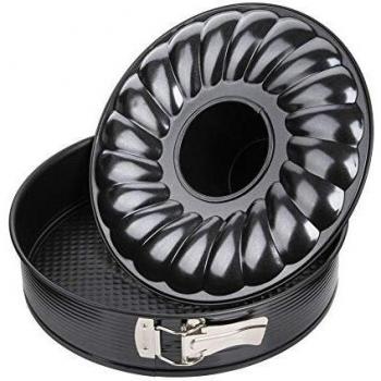 Zenker Molde Desmontable repostería para bizcocho Dos Fondos 28 cm, Acero, Negro
