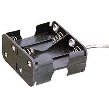 Portapilas Electro Dh 33050 con Cables para 8 Pilas AA R-6, 1.5V (12V), 200mm, Color Negro