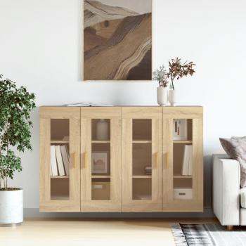 Armarios de pared vidaXL 2 uds madera de ingeniería roble Sonoma marrón