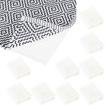 Set de 10 Bases Antideslizantes para Alfombras, Tamaño Ajustable, Protección Antideslizante, 120x180 cm, Color Blanco
