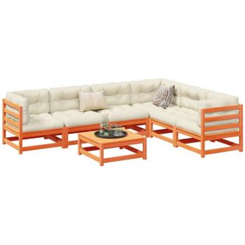 vidaXL 7 Piece Garden Sofa Set Wax Brown Solid Wood Pine
