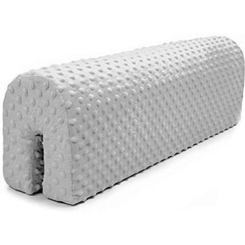 Protector Cuna Barrera Cama 70 cm - Protector Cama anticaida, Infantil Protector Pared Cama niños Gris Claro Minky