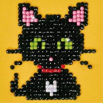 Diamond Dotz Gatito Brillante de Ojos Verdes