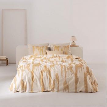 Funda nórdica de algodón popelín 300 hilos color amarillo para cama de 90, dimensiones 200x290 cm