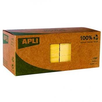 Apli 11987 Bloc Notas Reposicionables Recicladas, 100 Hojas