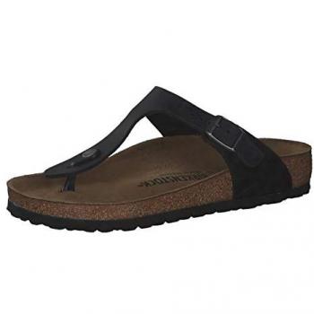 Chanclas Birkenstock Gizeh de Piel Aceitada para Hombre y Mujer, Color Negro