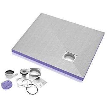 Plato de ducha alicatable Jackon Aqua descentrado 1200x1200x40 mm con sifón horizontal