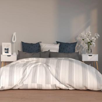 Mesita de noche 2 piezas blanco pulido 40x40x56 cm madera multicapa