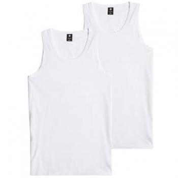 Camisetas de Tirantes para Hombre G-STAR RAW - Pack de 2, Cuello Redondo, Algodón Orgánico, Unicolor Blanco