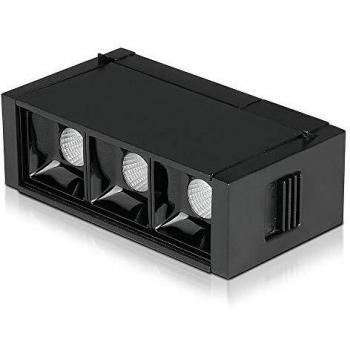 Faretto LED SMD Lineal Magnético 3W (3x1W) 24V Neutro 4000K CRI 90 UGR 19 IP20 Color Negro