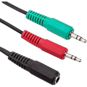 Adaptador de Audio OMTP Minijack 3.5mm Hembra a 2x Macho para Auricular y Micrófono