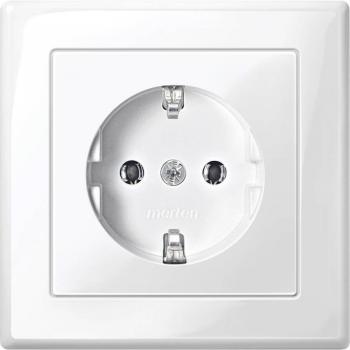Merten SCHUKO Steckdose Tipo F con Placa Completa Polar Blanca Brillante MEG2301-1419