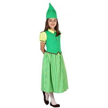 Disfraz de Duende Infantil Verde para Niña, Talla 3-4 Años