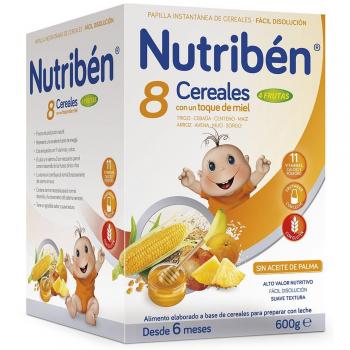 Nutribén Papilla 8 Cereales y Miel 4 Frutas - 600 gr
