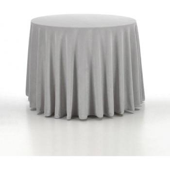Mora Falda de mesa camilla gris - Paño Camilla Manta Terciopelo Redondo Invierno Luxury Premium Tacto Super Suave, disponible en 4 colores: Beige, Canela, Gris Perla, Gris Humo