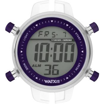 Reloj Watxandco Mujer RWA1124 (43mm) con caja de acero inoxidable, esfera negra, correa de silicona, resistencia al agua de 5 ATM y diseño moderno