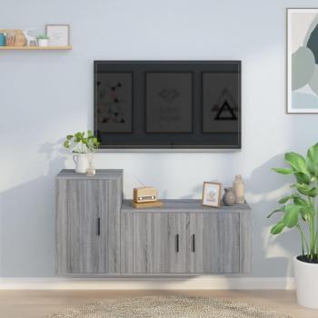 vidaXL Set de muebles para TV 2 piezas madera contrachapada gris Sonoma