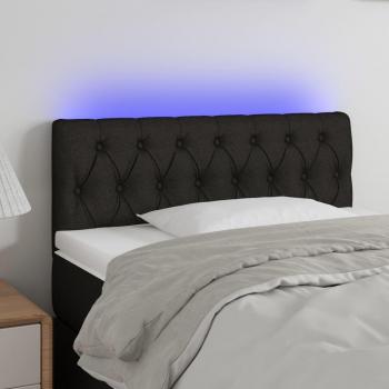 Cabecero LED Tejido Negro 100x7x78/88 cm