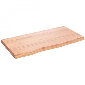 vidaXL Wall Shelf - Light Brown, 80x40x(2-4) cm, Treated Solid Wood Oak