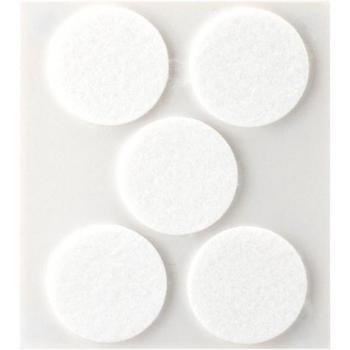 Inofix - Pack 5 fieltros blancos sintéticos adhesivos de alta calidad ø34mm