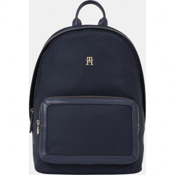 Mochila Tommy Hilfiger combinada con materiales reciclados en azul marino y bolsillo exterior