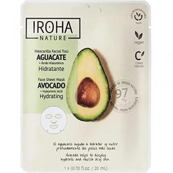 IROHA NATURE - Mascarilla Facial HIDRATANTE con Aguacate y Ácido Hialurónico