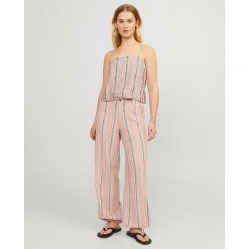 Pantalón recto de lino estampado de mujer
