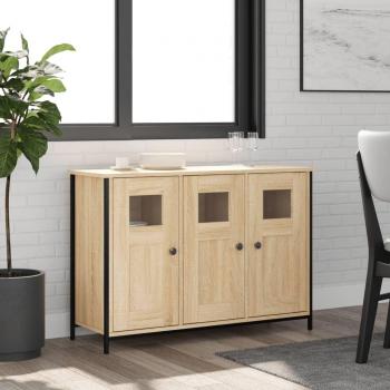 Aparador de madera de ingeniería 100x35x70 cm roble Sonoma vidaXL Mueble de Almacenaje de Salón Buffet Armario Auxiliar Armario de Almacenamiento