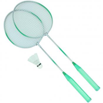 Bid Buy Direct® Premium calidad Juego de raquetas de bádminton y bádminton. ligero y resistente | para profesionales y principiantes – Juego completo en una red., verde