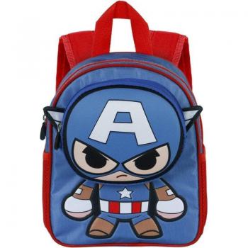 Karactermania Capitán América Bobblehead Pocket Escolar Mochila Azul