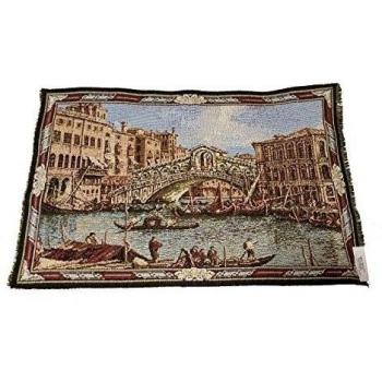 Detallada (hecho a mano en Venecia) Tapiz inspirado por Canaletto de vista espectacular de Venecia en su pintura Puente de Rialto Venecia. Aprox. 34 cm x 23,5 cm/13.5 X 9 en tamaño