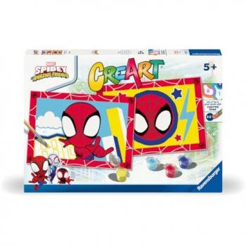 Ravensburger CreArt Junior: Pintar por Números Spidey - Kit Completo para Niños 5+ Años, 32x22cm