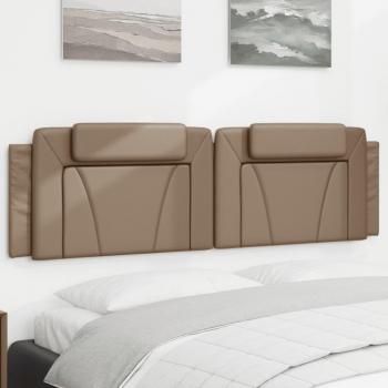 Cabecero de cama acolchado en cuero sintético Capuchino 180 cm Marrón
