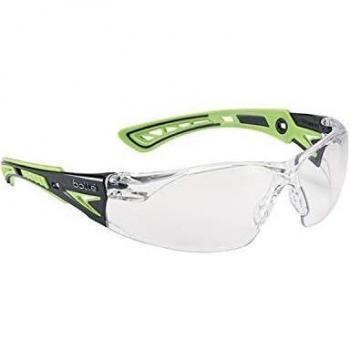 RUSH+ - Patillas bi-material verde/negro– PC incoloro - anti-rayaduras y anti-vaho PLATINUM