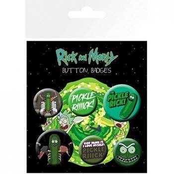 GB eye and Morty Pickle Rick Insignias, Aluminio, Varios, 14 x 0.3 x 10 cm