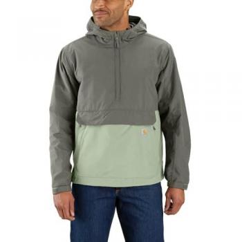 Chaqueta Carhartt Rain Defender Anorak Ligera Plegable para Hombre - Gris Verde (M)