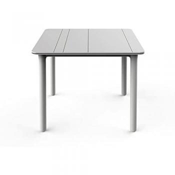 RESOL Noa Mesa de Comedor de Jardín 90x90 Cuadrada | 4 Personas | Elegante y Robusta | Protección UV para Uso Exterior en Patio, Terraza o Porche - Color Blanca