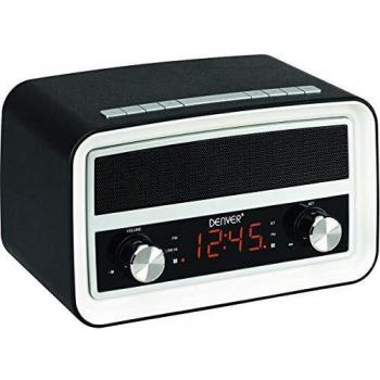 Radio Despertador con Bluetooth DENVER CRB619B, Radio FM, USB, AUX.