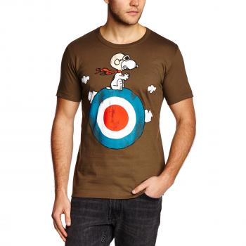 Logoshirt - Camiseta de Snoopy con cuello redondo de manga corta para hombre, talla 39/40, color aceituna