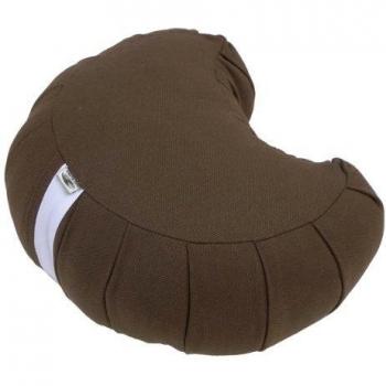 Kapok ME030F Tierra Zen meditación Cojín de Half Moon algodón Brown 33 x 27 cm
