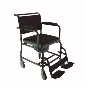 Silla de Aseo Inodoro con Brazo Abatible y Ruedas